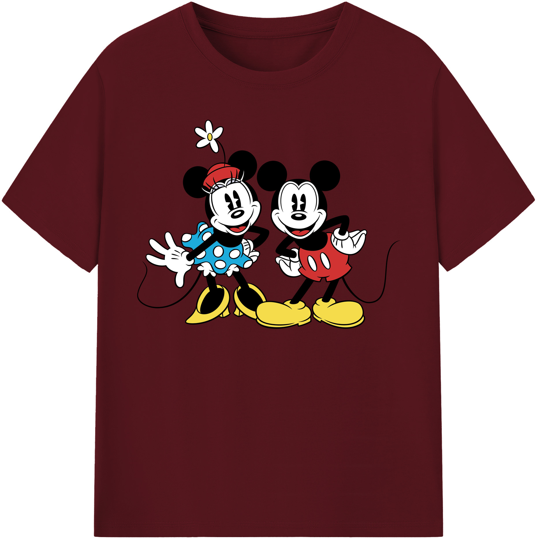 （画像用） ミッキーマウス Mickey Mouse 綿100％半袖Tシャツ（フロントプリント）